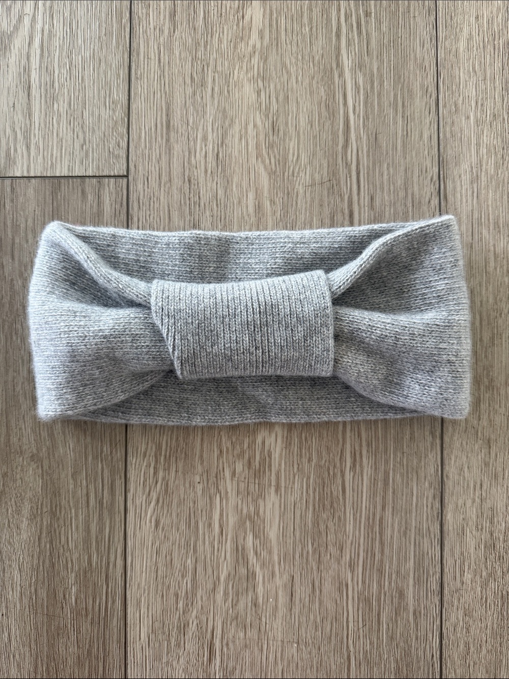 Portolano 100% cashmere ear warmer headband gray